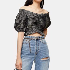 Crushed Satin Prairie Blouse